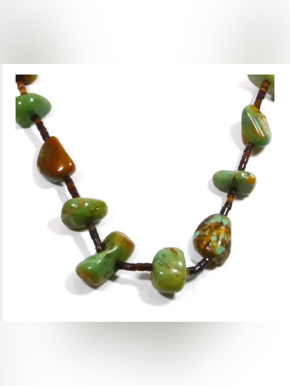 Vintage Native American Royston Turquoise Heishi Bead Necklace